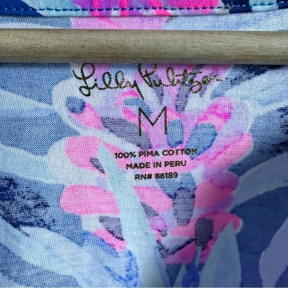 LILLY PULITZER Mr Peacock Blue Tweethearts DAPHNE Tunic Shirt Dress Medium - Picture 10 of 11